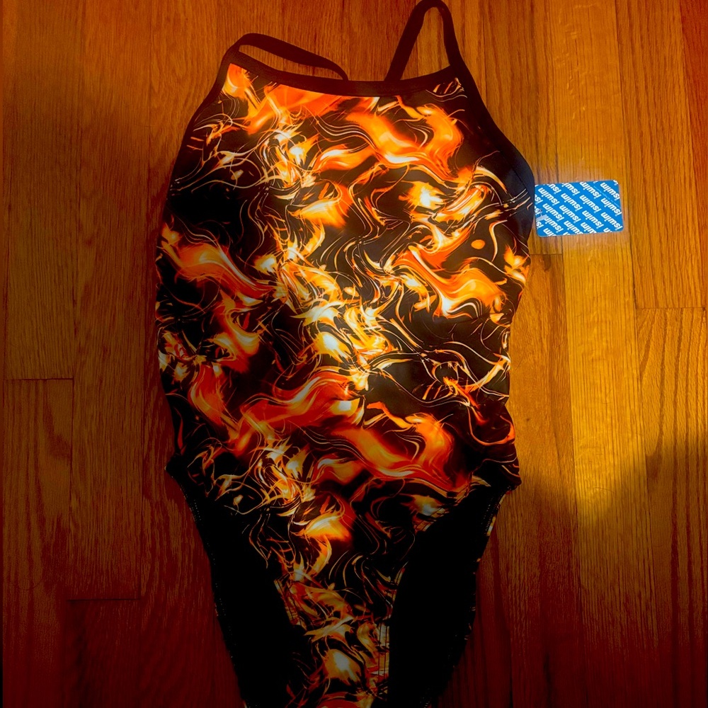 Iswim brand thin strap one piece swimsuit